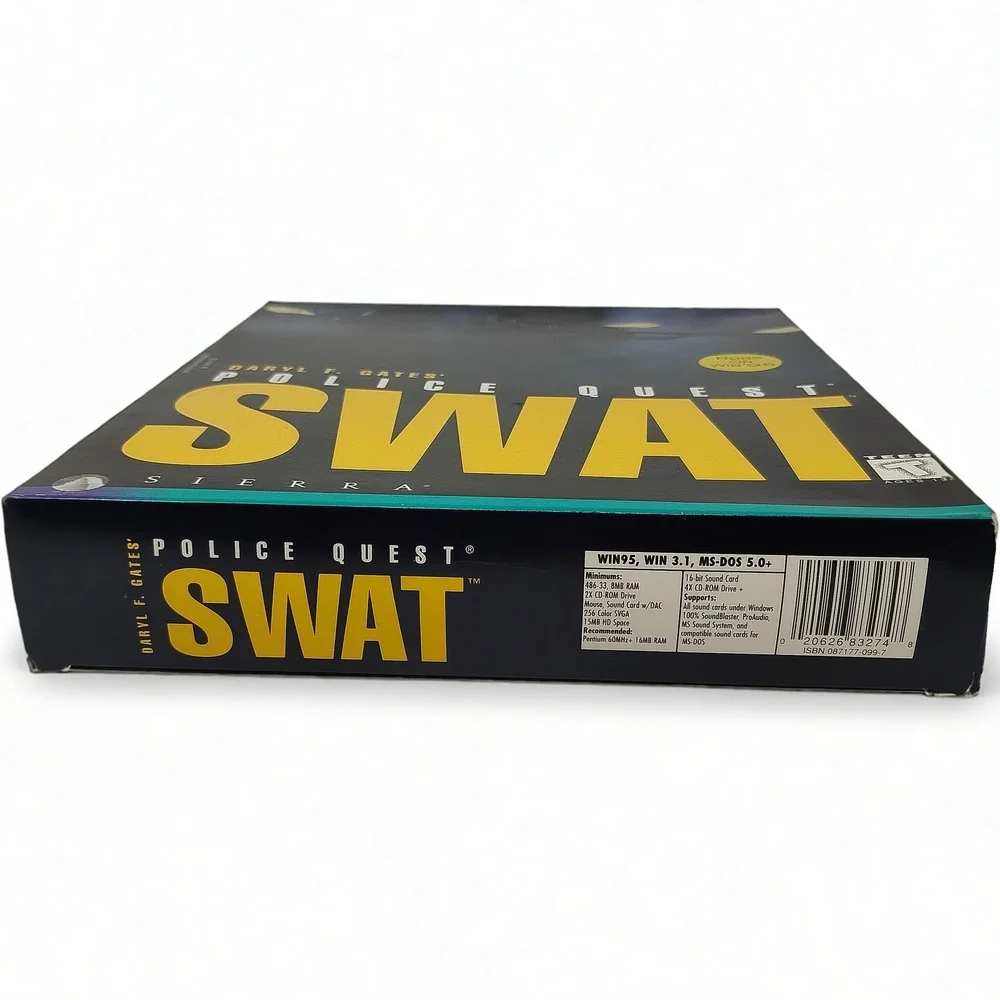 Vintage Sierra Daryl F. Gates' Police Quest: SWAT PC Game (1995) Big Box Game